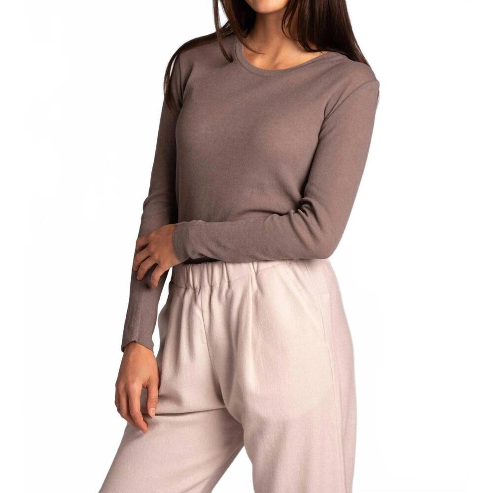 NEW EVAM EVA cotton long sleeve pullover in otter gray